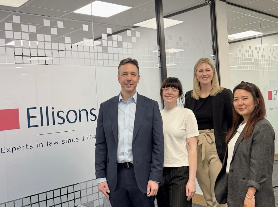 Matthew Rowe, Georgina Phipps, Emma Boorman and Poppy Tamang of Ellisons Solicitors